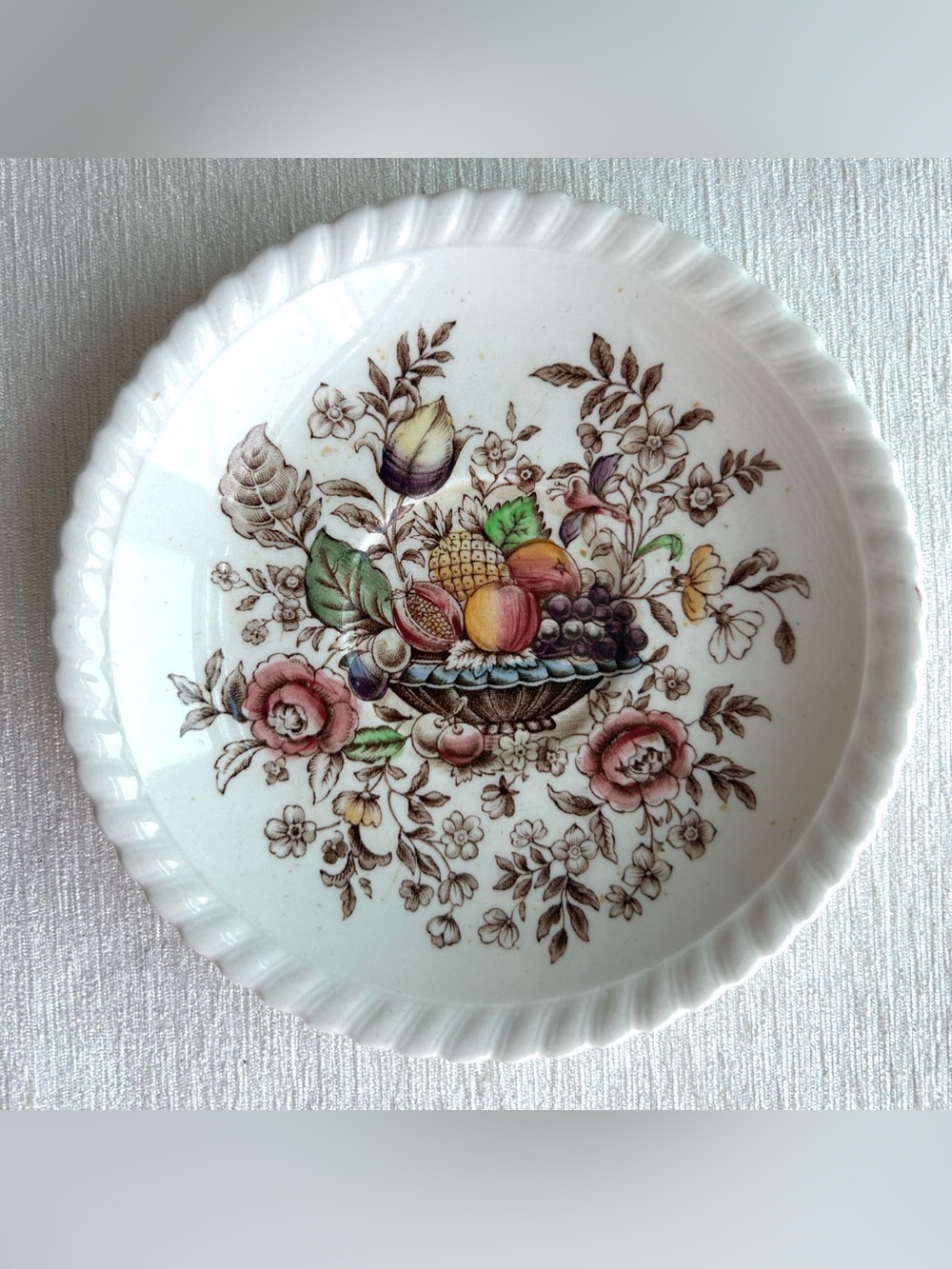 (3) VINTAGE johnson brothers POMONA saucer plates